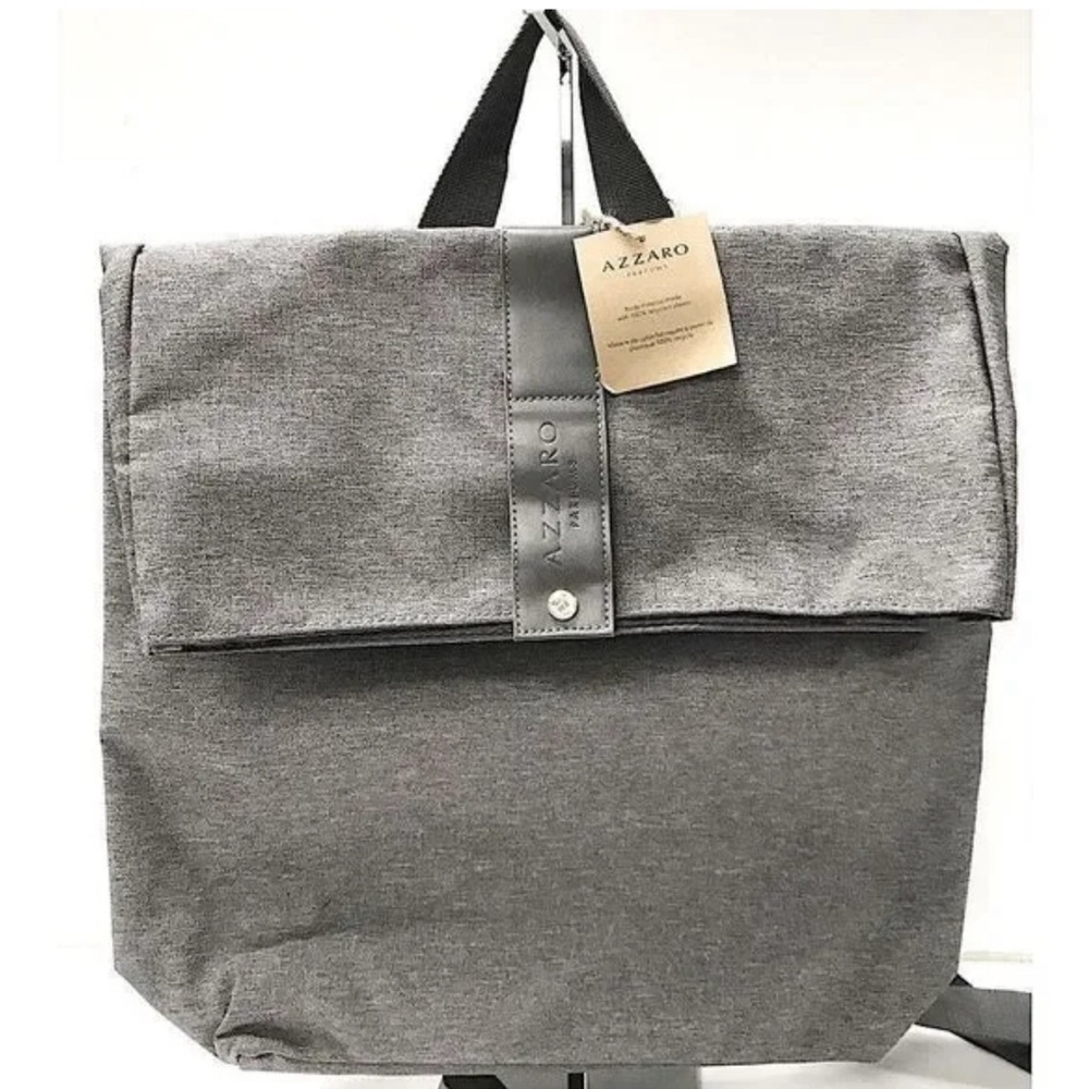 Azzaro Large Slate Gray Backpack Purse